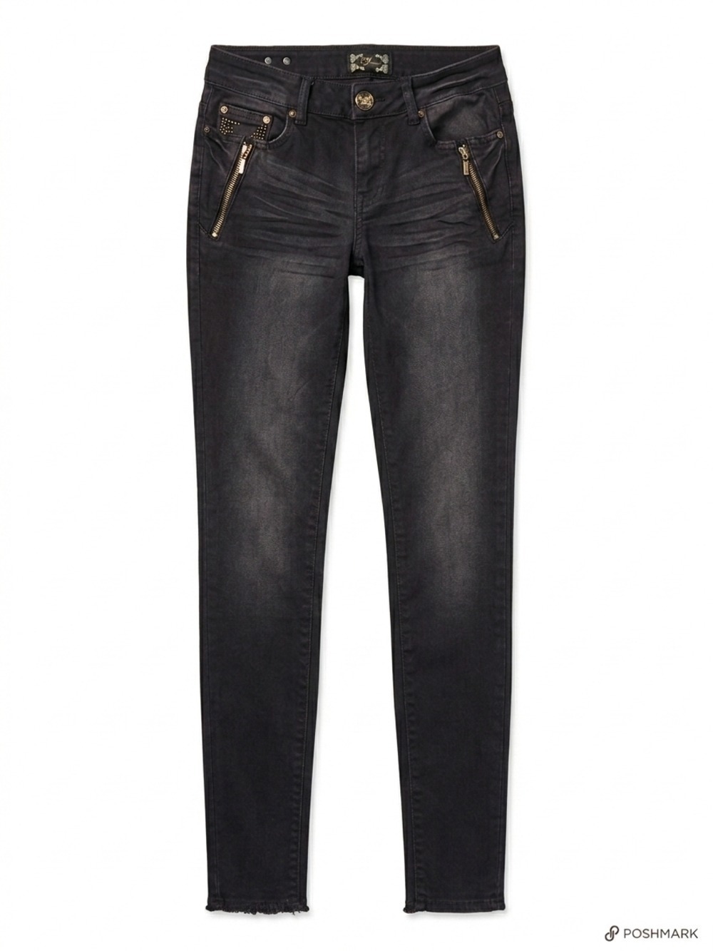 Sean John Black Skinny Jeans Silver Button